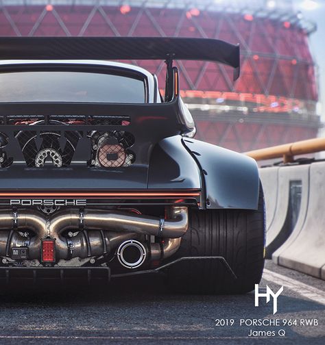 PORSCHE RWB 964 CGI on Behance Rwb Porsche, Porsche 914, Porsche 964, Vintage Porsche, Street Racing Cars, Vw T5, Super Luxury Cars, Classic Porsche, Porsche Cars