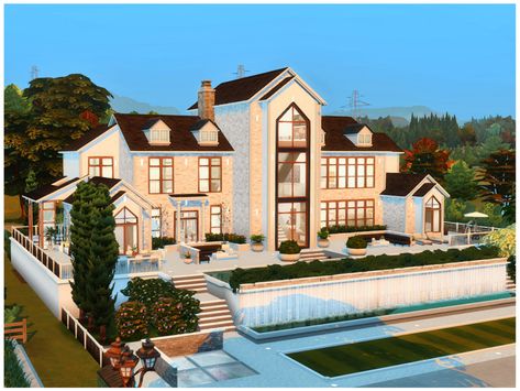 The Sims Resource - MM MODERN VILLA INSPIRED Sims Luxury House, Sims 4 Rich House, Sims 4 Lots Residential, Sims 4 Aesthetic House, Sims 4 Luxury House, Sims 4 Villa, Sims Mansion, Sims 4 Mansion, Mansion Sims 4