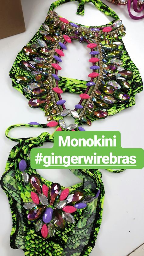 Cropover monokini #gingerwirebras Carnival Diy, Monday Wear, Caribbean Carnival Costumes, Burlesque Outfit, Carnival Ideas, Carnaval Costume, Costumes Around The World, Caribbean Carnival, Wire Bra