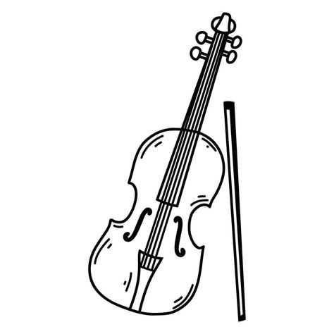 Black Outline Art, Violin Drawing, Web Design Icon, Outline Images, Vector Sketch, Sketch Illustration, Design Icon, Outline Art, Outline Drawings