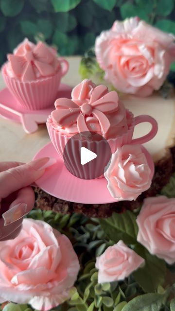 Jamie Kirchner | Holiday Inspo on Instagram: "Pretty in Pink Cupcakes 🎀 These pretty in pink teacup cupcakes are perfect for a Galentine’s Day party! 🎀💕 What you’ll need: ☕️ silicone teacups 🎀 bow silicone mold 💕 pink chocolate melts 🍓 strawberry frosting 🍰 strawberry cake mix Fill silicone teacup liners more than halfway with desired cake mix. Bake on a sheet pan at 350F for 15 mins. Once cool top with desired frosting. Melt pink chocolate melts in microwave in 30 second increments and add to silicone bow mold. Once set remove chocolate bow and add to frosted teacup. #pinkbow #cupcakes #galentinesday #galentines #allthingsjamie" Teacup Cupcakes Ideas, Teacup Cupcakes, Tea Cup Cupcakes, Valentine Sweets, Chocolate Melts, Pink Teacup, Decorating Frosting, Girl Parties, Strawberry Cake Mix