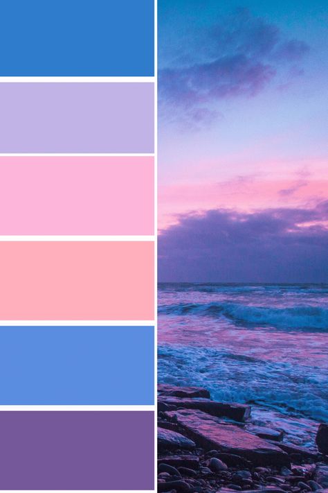 Color Palette Ideas Purple Aesthetic Pallete, Blue And Pink Pallete Color, Pink Purple Gold Color Palette, Pink Purple Color Scheme, Pink Purple Blue Palette, Blue Pink Purple Color Palette, Pink Purple Blue Color Palette, Pink Purple Blue Wedding Color Palettes, Pink Blue Purple Aesthetic