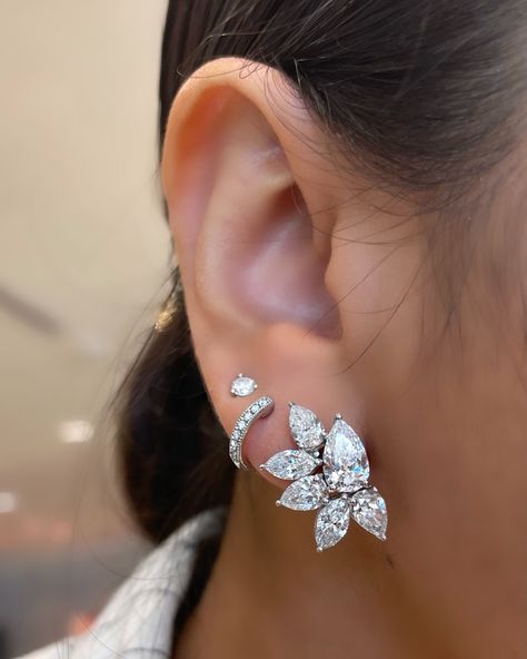 The pear-fect earrings for today’s look. 💎 Luxury Pear-shaped Diamond Earrings, Pear-shaped Diamond Earrings In Fine Jewelry Style, Luxury Pear-shaped Bridal Earrings With Diamond Accents, Luxury Pear-shaped Diamond Accent Earrings, Luxury Pear-shaped Diamond Cut Bridal Earrings, Diamond Earring Jackets, Black Beaded Jewelry, Fancy Earrings, Fancy Diamonds