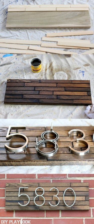 Make this DIY modern address plate for less than $30! Such an easy way to make the outside of your home look a little better. Gotta love some curb appeal! Address Plate, Diy Playbook, Budget Apartment, Apartment Budget, Simple Bathroom, Diy Home Decor On A Budget, Decor Guide, Easy Home Decor, Modern Diy