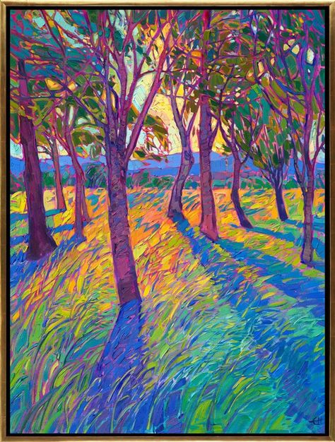 Crystal Grove II - Contemporary Impressionism Paintings by Erin Hanson Open Impressionism, Refracted Light, Joyful Colors, Worli Painting, Artwork Colorful, Artwork Contemporary, American Impressionism, Erin Hanson, Sunset Artwork