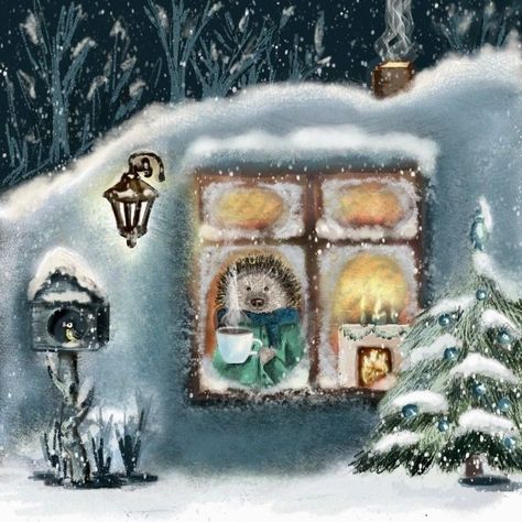 Maus Illustration, Storybook Art, Art Mignon, Winter Illustration, Fairytale Art, Art Et Illustration, Christmas Drawing, Whimsical Illustration, Winter Art