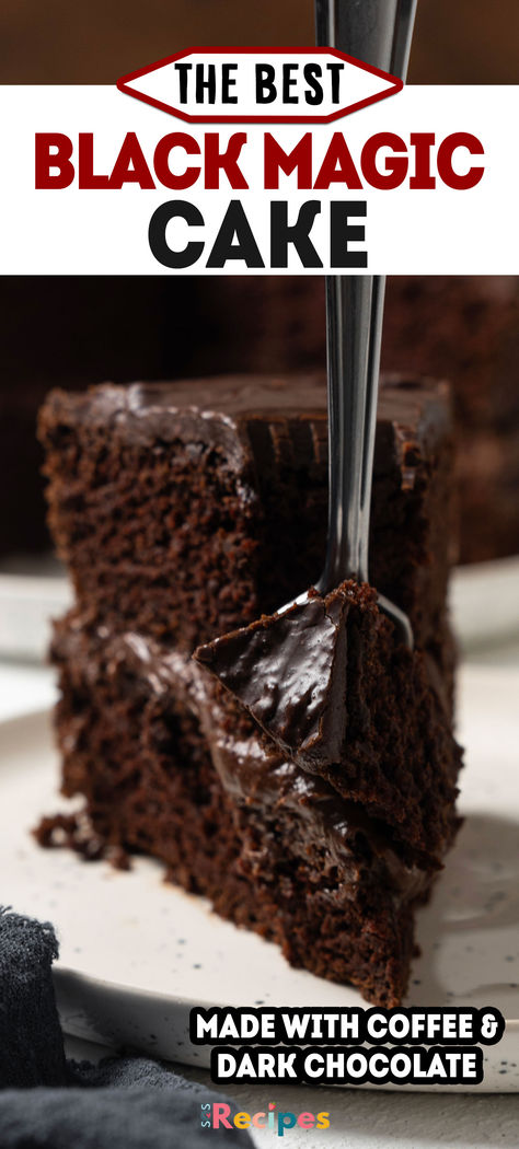 This is Hershey’s Black Magic Cake, known for its moist texture and rich chocolate flavor. If you haven’t tried it yet, this homemade version is even better. Magic Cake Recipe, Magic Cake Recipes, Black Magic Cake, Cocoa Cake, Hershey Cocoa, Dark Chocolate Cakes, Magic Cake, Best Christmas Cookies, Homemade Brownies