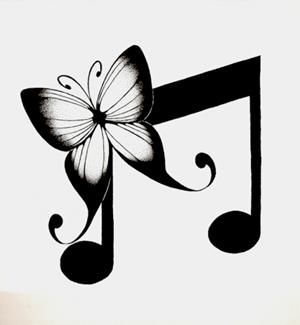 Music Note Tattoo Designs, Music Note Logo, Pop Art Marilyn, Butterfly Music, Music Notes Tattoo, Music Notes Art, Music Note Tattoo, Music Tattoo Designs, Note Tattoo