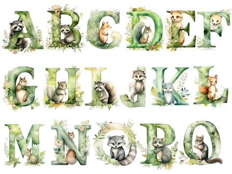 To receive a 60% price reduction, use the following code: ODP60 Watercolor Woodland Alphabet Clipart ,  Alphabet, transparent background, high quality, clipart, 12x12, commercial use Lake Recipes, Woodland Alphabet, Woodland Clipart, Template Portfolio, Watercolor Woodland, Background High Quality, Alfabet Letters, Alphabet Clipart, Hand Lettering Alphabet