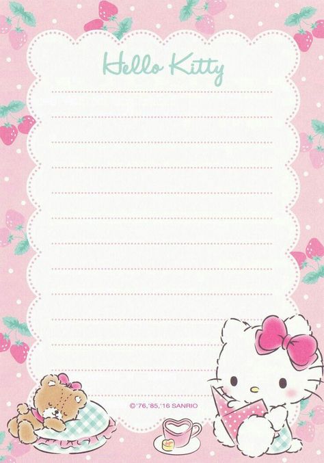 Kertas Binder, Note App, Notes Background, Kawaii Printables, Taekwondo Wallpaper, 헬로키티 배경화면, Hello Kitty Printables, Writing Paper Printable Stationery, Helix Piercings