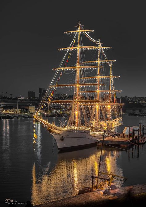 Navio Escola Sagres, Ribeira Porto Night Life, Portugal, Travel, Porto