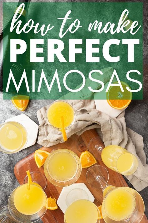 A quick tutorial on how to make the perfect mimosa ​ How To Make Mimosas, Healing Drinks, Cocktails For A Crowd, Craft Cocktail Recipe, Cocktails Easy, Wine Sangria, Mimosa Recipe, Best Champagne, Creative Cocktails