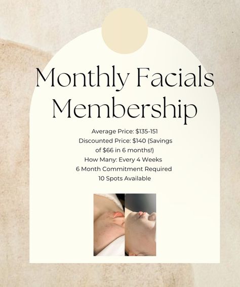 **To Our Amazing Clients, This One’s for You!** If you’re already loving your visits to And Skin Esthetics or can’t wait to book your next appointment, we’ve got something special just for you. Introducing our **Monthly 60 Mins Facial Membership**—every 4 weeks, you’ll receive a CUSTOMIZED facial handpicked by Andie, featuring premium elements from our top-tier facials, all at a discounted price! 😱 A 6-month commitment is required. For our “brows on point” clients, we’re offering a **packa... Facial Membership, Book Now Appointment, Facial Appointment, Skin Esthetics, Wellness Center, Esthetician, Top Tier, Something Special, Massage