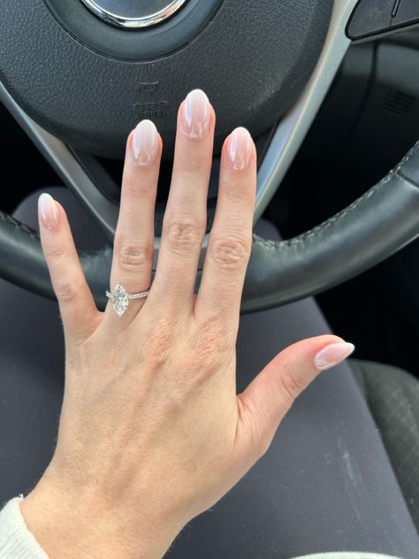 Perfect bridal nails Dipped Bridal Nails, French Ombré Chrome Nails, Ombré French Tip Chrome, French Ombre White Chrome, Ombré French Tip With Chrome, French Ombré With Chrome, French Ombre With Chrome, Ombre Shellac Nails, Chrome Bridal Nails