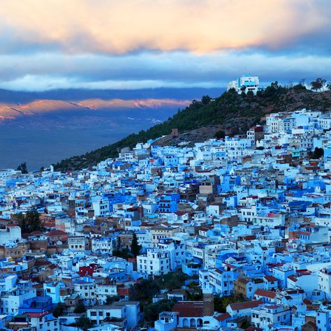 Visiting Chefchaouen, Morocco’s Blue City | Avalon Travel Blue City Morocco, Chefchaouen Morocco, Grand Plaza, Morocco Tours, Moroccan Blue, Grand Mosque, Morocco Travel, Blue City, Day Tours