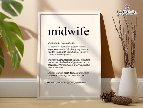 Midwife definition, Midwife Print, Student Midwife Gift, Funny Midwife Gift for Midwives, OBGYN Office Décor, Midwife Art, midwife poster Midwife Definition, Obgyn Office, Midwife Art, Midwife Humor, Teen Posters, Doctor Appreciation Gifts, Clinic Art, Lilac Wall, Student Midwife