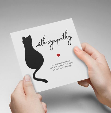 PRINTABLE Pet Loss Card, Pet Cat Grievance with Sympathy Condolences, Pet Sympathy Card, Pet Memorial Card, Pet Bereavement Card, Cat Loss Sympathy Condolences, With Sympathy, Pet Sympathy Cards, Pet Bereavement, Cat Loss, Memorial Cards, Pet Sympathy, Sympathy Card, Pet Memorial