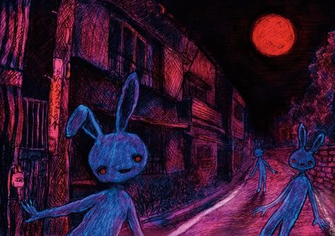 Arte Peculiar, Creepy Art, Weird Art, Creepy Cute, Funky Art, Horror Art, Pretty Art, Dark Art, Rabbits