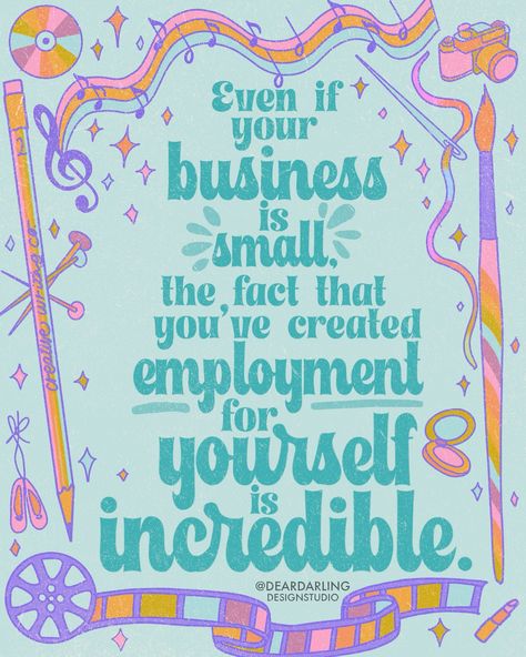 Even if your business is small, the fact that you’ve created employment for yourself is INCREDIBLE!! Don’t discount that. So many people wish they could make a living from home, work for themselves, do what they love. It’s so easy to compare ourselves to other bigger small businesses… “they have more followers than me, they have more sales than me, they get bigger opportunities than I do.” Or when you see one of those videos “what I made this month as a small business owner” and it’s like $10... Small Business Owners Quotes, Business Owners Quotes, Local Business Marketing, Small Business Instagram, You Are Incredible, Business Instagram, Home Work, More Followers, So Many People