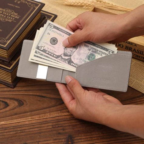 Men Casual Money Clip Light Wallet Cash Cards Coins Purse Best Slim Wallet, Slim Wallet Men, Simple Wallet, Leather Billfold, Money Holder, Money Holders, Leather Short, Clip Wallet, Slim Wallet