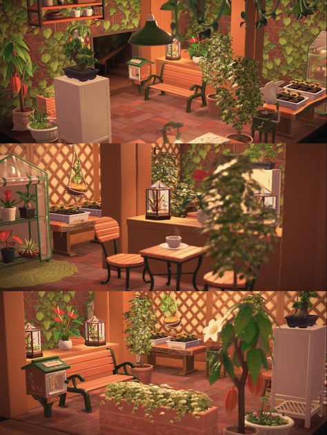 Plants Animal Crossing, Acnh Garden House Interior, Animal Crossing Tea Garden, Vacation Home Concept Acnh, House Of Perennials Acnh, Acnh Hhp Garden, Acnh Indoor Garden, Animal Crossing School Names, Happy Homes Paradise