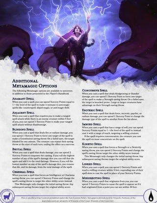 laserllama's Sorcerous Origins (New & Updated) - Channel wondrous arcane power with 12 new Sorcerous Origins, 22 new Metamagics, and Origin Spell Lists for all Official Subclasses! PDF in Comments. : UnearthedArcana Dnd Sorcerer Subclasses Homebrew, Dnd Feats, Dnd Subclasses, Dnd Concept, Dnd Sorcerer, Dnd Spells, Dnd Paladin, D D Classes, Dungeons And Dragons Memes