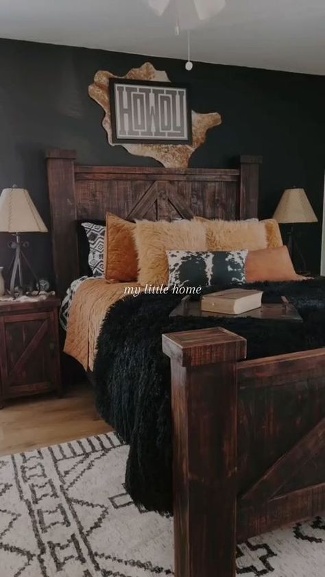 Gothic Aesthetic Bedroom, Western Home Ideas, Western Gothic Aesthetic, Modern Western Home, Modern Western Bedroom, Bedroom With Carpet, Country Bedroom Decor, Western Gothic, Western Bedroom Decor