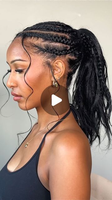 ELSA DESIREE on Instagram: "Half up half down boho braids 🤎

#halfuphalfdownbraids #bohobraids#summerhairstyles" Feed In Braids Curly Ends, Braids Half Up, Half Up Half Down Braided Hair, Braids Half Up Half Down Curly Hair, Half Up Half Down Braids Black Women, Elsa Desiree, Braids Half Up Half Down, Half Braids Half Curls, Half Head Braids