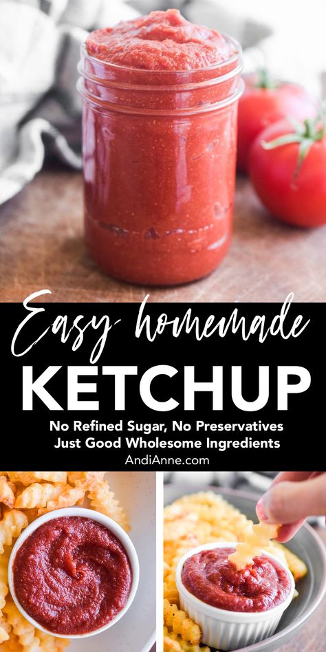 Healthy Ketchup Recipe, Homemade Ketchup Recipes, Sugar Free Ketchup, Ketchup Recipe, Homemade Ketchup, Motherhood Tips, Homemade Condiments, Condiment Recipes, Black Color Hairstyles