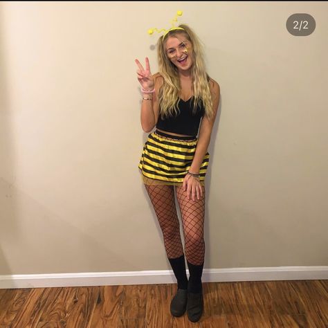 Cute Bee Costume Woman, Bee Halloween Costumes Women, Bee And Bee Keeper Costume, Diy Bee Costume Women, Bumble Bee Costume Women, Bee Costume Women's, Diy Bumblebee Costume, Bumblebee Makeup, Bee Costume Diy