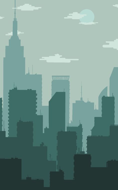 Cartoon City Background, City Background Drawing, City Illustration Design, City Scape Drawing, City Silhouette Art, City Background Illustration, Grand Theft Auto Artwork, Cityscape Wallpaper, Monochromatic Art