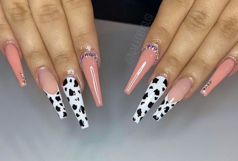 Cow Print Nails French Tip, Nails French Tip Glitter, Pink Cow Print Nails, French Tip Glitter, Cow Print Nails, Pink Cow Print, Nails French Tip, Cow Nails, Print Nails