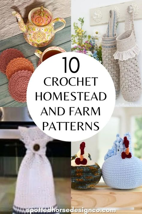 10 Free Crochet Homestead and Farm Patterns You'll Love - Spotted Horse Design Co. Homestead Crochet Projects, Knitting And Crocheting Free Patterns, Cottage Core Crochet Patterns, Cottage Core Crochet, Spotted Horse, Pumpkin Wine, Simple Scarf Crochet Pattern, Crochet Garden, Corner To Corner Crochet