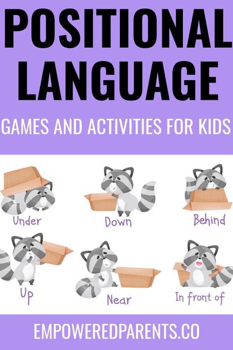 Teach your kids positional language with these fun positional language activities and games. These positional words activities are for toddlers and kids in preschool and kindergarten. | Early Learning - Early Childhood Education | positional words preschool | positional language games #positionalwords #languageactivities Preschool Preposition Activities, Prek Language Activities, Positional Words Preschool, Activity Shelf, Language Activities For Toddlers, Language Activities For Preschoolers, Positional Words Kindergarten, Stick Activities, Positional Words Activities