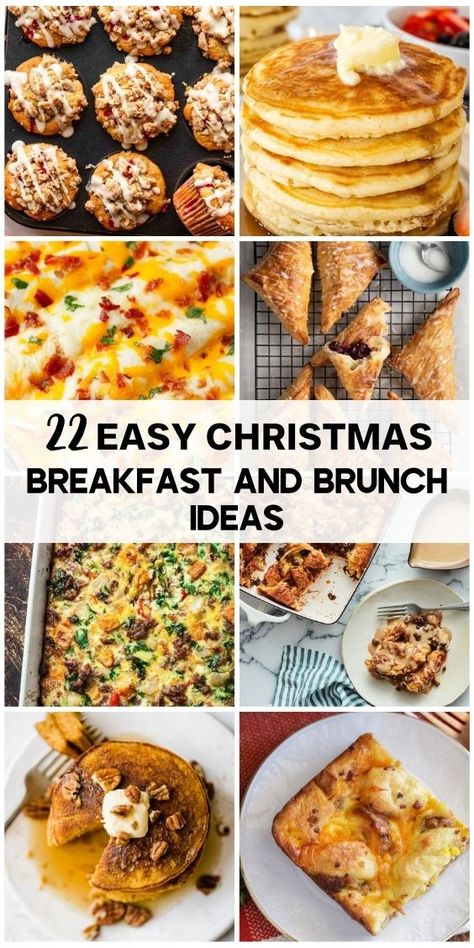 22 Easy Christmas Breakfast and Brunch Ideas Brunch Ideas For Christmas Party, Last Minute Christmas Breakfast, Breakfast Ideas Hosting, Christmas Fun Breakfast Food, Breakfast Themed Christmas Party, Christmas Food Ideas For Breakfast, Christmas Pj Brunch Party, Quick Christmas Breakfast, Holiday Brunch Appetizers