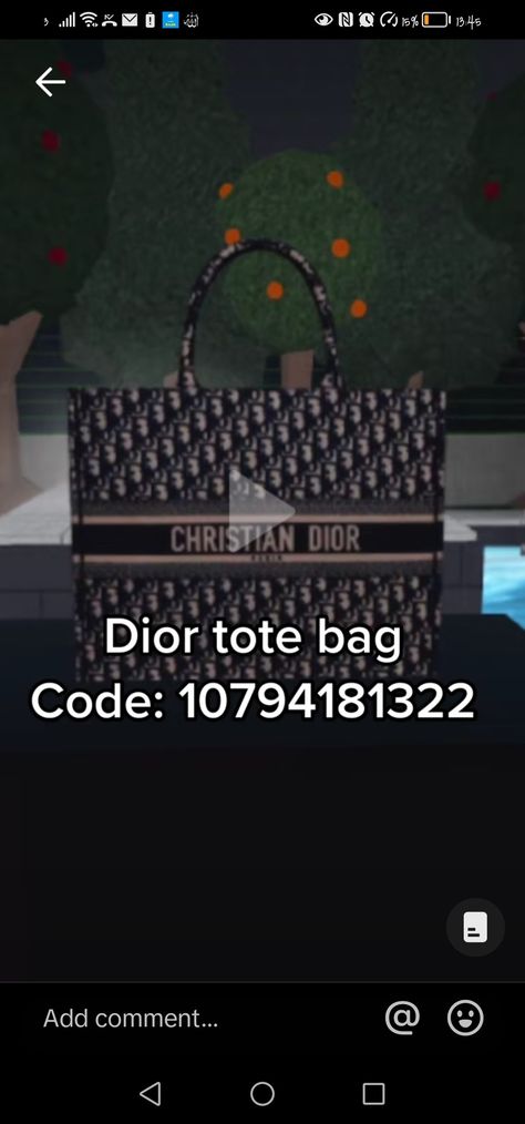 Dior Bloxburg Decal, Roblox Decor, Codes Wallpaper, Dior Tote Bag, Codes Bloxburg, Christian Dior Bag, Decals Codes, Bloxburg Decals Codes Wallpaper, Code Wallpaper