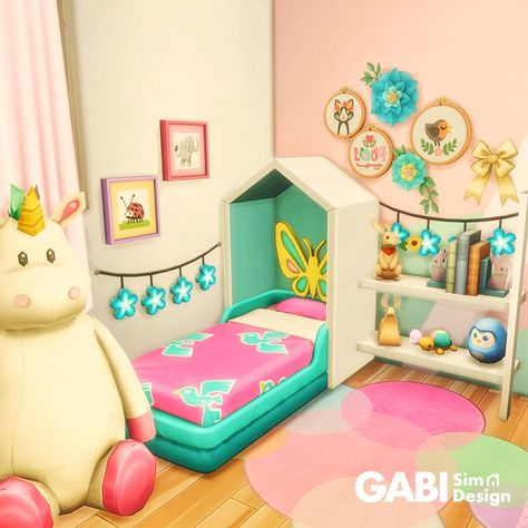 Sims 4 Toddler Room Ideas, Sims 4 Toddler Room No Cc, Sims 4 Kids Room No Cc, Sims Toddler Room, Fun Toddler Room, Colorful Toddler Room, Sims 4 Toddler Room, Sims Room, Sims Rooms