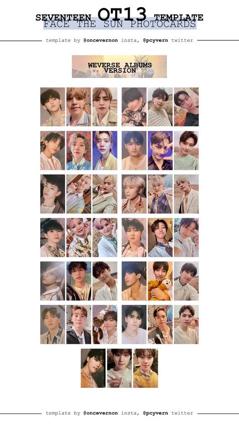 Face The Sun Photocard Template, Seventeen Photocard, Sun Template, Face The Sun, Moon Junhui, Pc Template, Photocard Template, Kpop Collection, Pop Boy