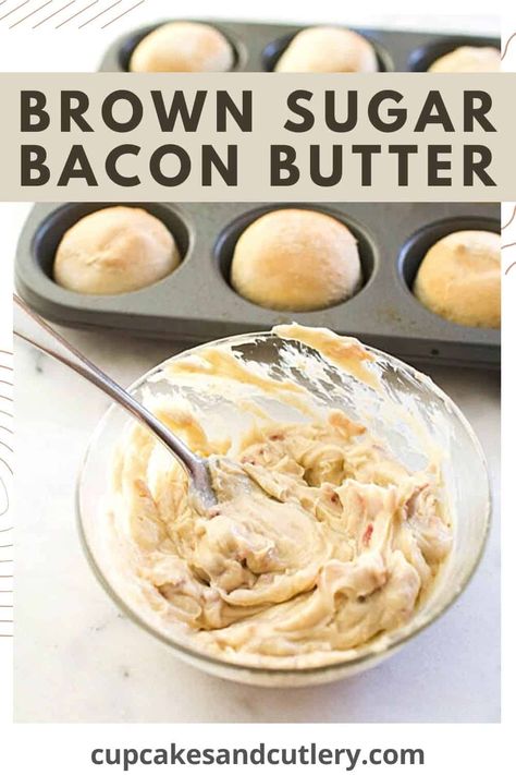 Brown Sugar Bacon Butter is super easy to make and a MUST for your dinner rolls or waffles. It's the perfect combination of sweet, salty, and savory. Make this homemade compound butter for all holiday meals. Banana Oat Smoothie, Bacon Butter, Brown Sugar Butter, Make Brown Sugar, Brown Sugar Bacon, Frozen Waffles, Oat Smoothie, Thanksgiving Recipe, Cooking Bacon