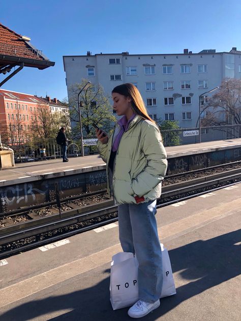 Reflective Jacket Outfit, Berlin Subway, Reflective Jacket, Coat Outfit, Jacket Outfit, Coat Outfits, Modern Fashion, Jacket Outfits, A Thing