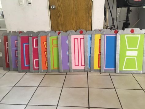 Monsters Inc Parade Float, Monsters Inc Float Ideas, Monsters Inc Doors Printables, Monsters Inc Office Decorations, Monsters Inc Props, Monsters Inc Diy Decorations, Monsters University Decorations, Monsters Inc Decor, Monsters Inc Hallway Decorations