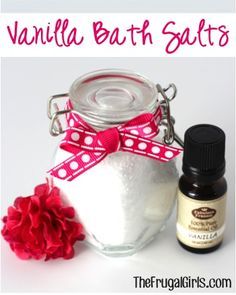 Vanilla Bath Salts Recipe! ~ from TheFrugalGirls.com ~ pamper yourself, or make a sweet little gift in a jar! #bathsalts #thefrugalgirls Homemade Bath Salts Recipe, Diy Lotions, Gifts In A Jar, Bath Salts Recipe, Bath Salts Diy, Bath Stuff, Diy Food Gifts, Lavender Bath Salts, Natural Recipes