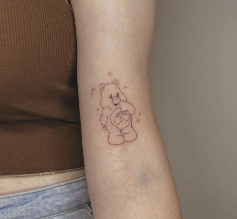 Jellycat Tattoo, Care Bear Tattoo, Bday Tattoo, Dark Disney Tattoo, 22 Bday, 2024 Tattoo, Care Bear Tattoos, Patchwork Tattoo, Tattoo Aesthetic