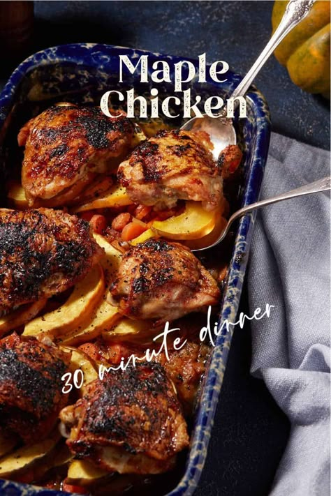 Maple Syrup Chicken, Acorn Squash Baked, Fall Chicken Recipes, Maple Glazed Chicken, Maple Syrup Glaze, Queso Chicken, Maple Chicken, Healthy Main Dishes, Delicious Chicken Recipes