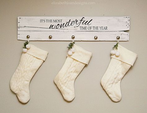 Wooden Stocking Hangers, Diy Stocking Holder Board, Stocking Sign Hanger, Stocking Hangers Diy Wood, Christmas Stocking Wall Hanger, Stocking Holders Diy Wooden, Stocking Board, Diy Christmas Stockings, Stocking Hangers