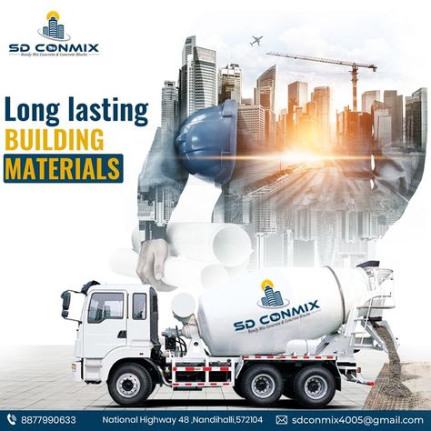 Construction Social Media, Construction Advertisement, Building Poster, Ready Mix Concrete, Insurance Ads, Abstract Ideas, Mix Concrete, Cement Mixers, Concrete Materials