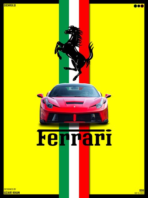 #poster #art #cars #ferrari #supercar #luxury #carposter #illustration #illustrator #italia #458 Garage Goals, Ferrari Supercar, Cars Ferrari, Ferrari Poster, Ferrari Car, Ferrari 458, Car Posters, Living Forever, New Poster