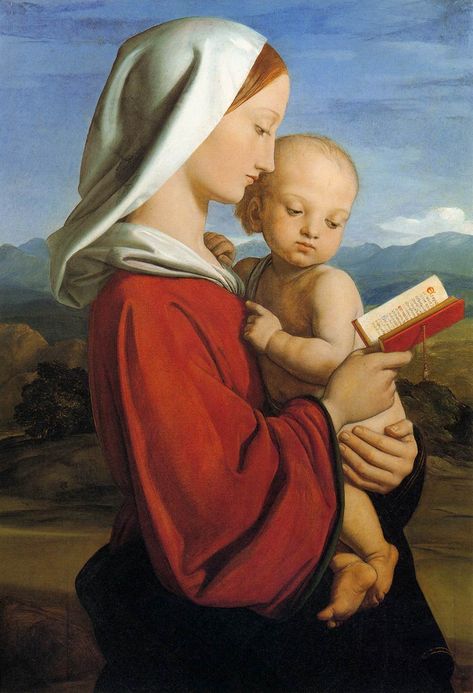 William Dyce, The Madonna and Child, 1845 Royal Collection Trust, An Open Book, Art Sacre, Blessed Mother Mary, Scottish Artists, Mary And Jesus, Pre Raphaelite, Madonna And Child, Blessed Virgin