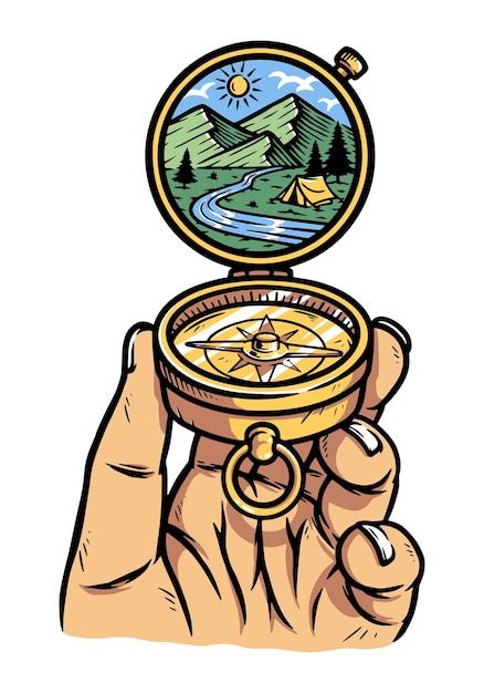 User17938247 | Freepik Compass Graphic, Beautiful Mountain View, A Compass, Hand Holding, Beautiful Mountains, Mountain View, Cartoon Wallpaper, Cute Stickers, Compass