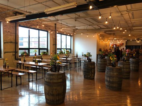 Fall Wedding  Rehearsal Dinner at Dovetail Brewery Brewery Party Decor, Brewery Rehearsal Dinner Decorations, Engagement Party Brewery, Brewery Bridal Shower Ideas, Brewery Rehearsal Dinner, Brewery Party, Brewery Wedding Reception, Rehearsal Dinner Ideas, Brewery Decor